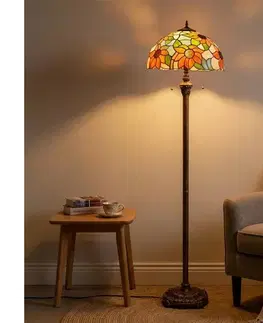 Lampy BRILAGI - Tiffany vitražová stojacia lampa SUNFLOWER 2xE27/60W/230V BRF-8004