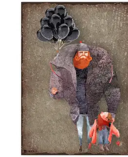 Obrazy do detskej izby Obraz do detskej izby - Otec so synčekom