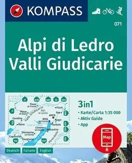 Turistika, skaly Alpi di Ledro - Valli Giudicarie 1:35 000
