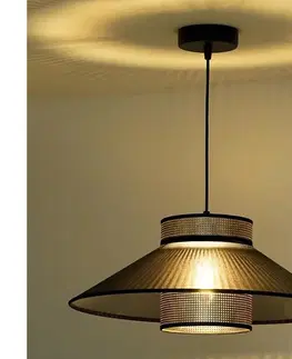 Svietidlá  - Luster na lanku RIO SHINY 1xE27/15W/230V pr. 45 cm čierna/medená 603133