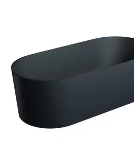 Vane OMNIRES - OVO PZ+ voľne stojaca vaňa, 160 x 75 cm čierna lava /BLV/ OVOWWBLV