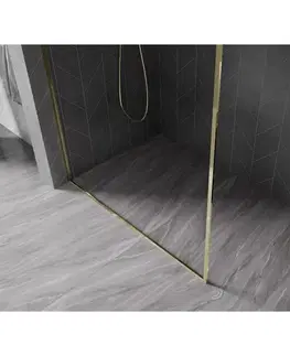 Sprchové dvere MEXEN/S - Kyoto-F Sprchová zástena WALK-IN s rámom 55 x 202, transparent 8 mm, zlato 800-055-104-50-00
