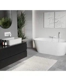 Vane MEXEN/S - Oris voľne stojaca vaňa nástenná reliéf 170 x 80, biela, sifón a prepad biela 52871708000-20