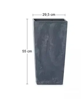 Kvetináče a truhlíky NABBI DURS300E plastový kvetináč 30 cm antracit