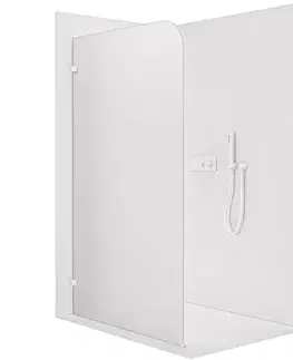 Sprchové dvere CERANO - Sprchová zástena Walk-in Orbis - Ľavá - 8 mm - biela matná, mliečne sklo - 70x200 CER-682366