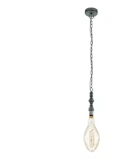 Svietidlá Eglo 79407 - LED luster na reťazi PENSILVA 1xE27/8W/230V čierna 79407
