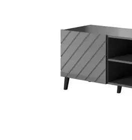 TV stolíky CAMA MEBLE Abeto 150 tv stolík grafit / grafit lesk