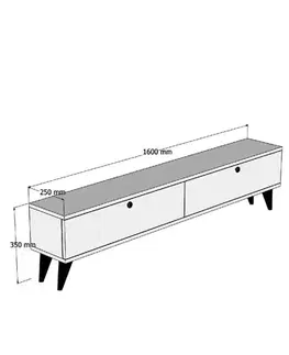 TV stolíky TV stolík Paris - White, Walnut