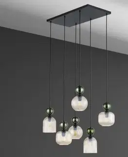 Lampy do obývačky Luster SOPHIA GREEN COGNAC 11150 LW6