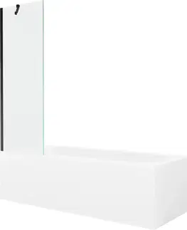 Sprchové dvere MEXEN/S - Vega obdĺžniková vaňa 180 x 80 cm s panelom + vaňová zástena 60, transparent, čierna 550118080X9506000070