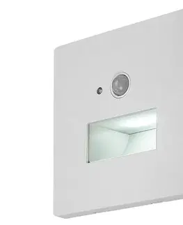 LED osvetlenie Rabalux 77198-LED Schodové svietidlo s pohybovým a súmrakovým senzorom LUNCA 1W/230V 3000/4500/6500K biele 77198