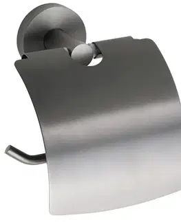 Držadlá k vani SAPHO - X-ROUND GUN METAL držiak toaletného papiera, s krytom, gun metal XR732GM