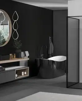 Sprchové dvere MEXEN/S - Kioto Sprchová zástena WALK-IN 100 x 100 x 40, čierny vzor, čierna 800-100-100-221-70-70-040