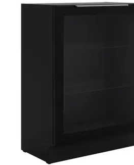 Kuchynské skrinky stojace Vitrína Čierna/Čierna 60dw 1f Bb