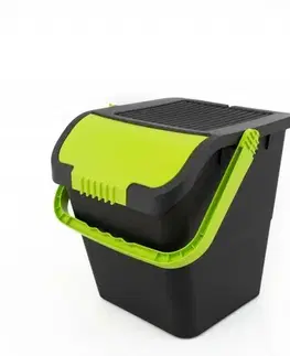 Odpadkové koše Odpadkový kôš na triedený odpad Practic, 35 l, zelené veko
