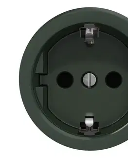 Predlžovacie káble lap - Retro domová zásuvka bez rámčeka SCHUKO 230V/16A zelená Z/ZS