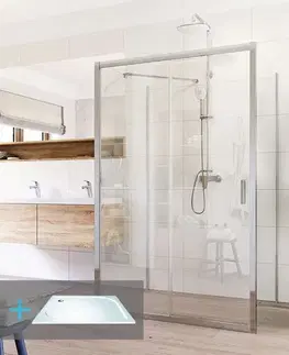 Kúpeľňové batérie MEREO Mereo Sprchový set: LIMA, obdĺžnik, 100x120x100x190 cm, chróm ALU, sklo Číre vr. vaničky liaty mramor CK85543KM