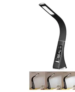 Lampy BRILAGI - LED Stmievateľná stolná lampa s displejom PELLE LED/7W/230V čierna BRI8947