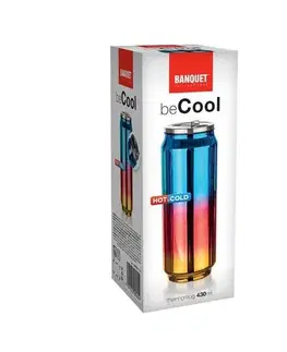 Termosky a termohrnčeky Banquet Termoska BE COOL 430 ml, modro-červeno-zlatá