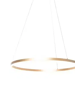 Závesné svietidlá Dizajnové závesné svietidlo zlaté 80 cm vrátane LED 3-stupňový stmievač - Anello
