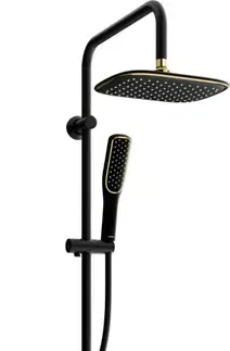 Sprchy a sprchové panely MEXEN/S - Sprchový stĺp T49 čierna / gold 798494993-75