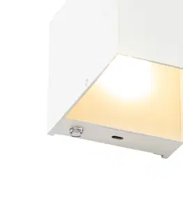 Lampy Nástenná lampa biela vrátane LED a dotykového stmievača nabíjateľná - Joris