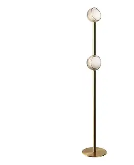 Lampy Ideal Lux - LED stojacia lampa BLOOM 2xLED/5,5W/230V CRI 90 zlatá/dymová béžová 366616