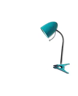 Lampy  B.V.  -  Stolná lampa s klipom 1xE27/11W/230V modrá/chróm 130200COR