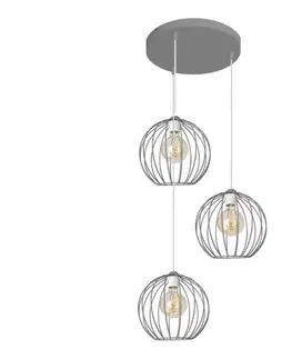 Svietidlá  Luster na lanku MERCURE 3xE27/15W/230V šedá W-KD 1388/3 GR