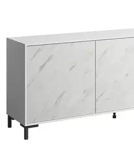 Komody CAMA MEBLE Marmo 200 3D trojdverová komoda biela