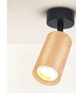 Svietidlá BRILAGI - Bodové svietidlo SELE 1xGU10/30W/230V čierna/dekor duba WO-Z1-A-OEM