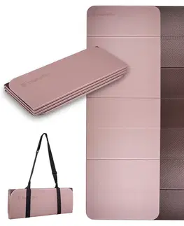 Podložky na cvičenie Skladacia podložka na cvičenie inSPORTline Misette 180x61x0,8 cm bamboo beige-hnedá
