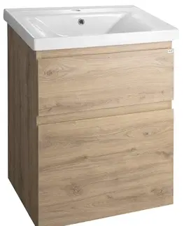 Kúpeľňový nábytok AQUALINE - ALTAIR umývadlová skrinka 57x72,5x45cm, dub emporio AI360
