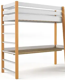 Postele pre dievčatá Posteľ Niko 80x190 Biela/Prírodný Dub