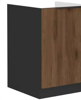Kuchynské skrinky stojace Kuchynská skrinka Monza orech okapi 50zl 1f bb