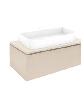 Kúpeľňový nábytok Kúpeľňová skrinka s umývadlom a krycou doskou SAT Feel 100x30x46 cm béžová mat SATFEEL100BEDU SATFEEL100BEDU