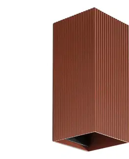 Svietidlá FARO Barcelona FARO 40568 - Nástenné svietidlo SOLE 2xGU10/8W/230V tehlová vrúbkovaná hranatý 40568