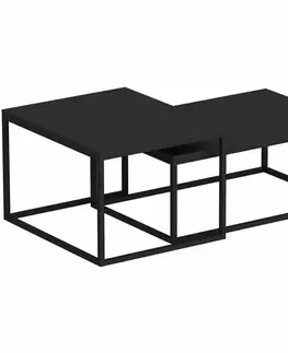 Konferenčné stolíky Odkladací stolík Leka Black, 2 ks