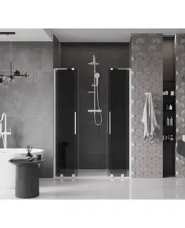 Sprchovacie kúty MEXEN/S - Velar L Duo posuvné sprchové dvere 150, grafit, biela 871-150-003-42-20