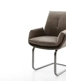 Jedálenské stoličky DELIFE Konzolová jedálenská stolička Clea-Flex mikrovlákno taupe vintage konzolová jedálenská stolička plochý grafit