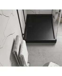 Vane MEXEN - Flow+ sprchová vanička obdĺžniková 70 x 90, čierna mat 46R707090H