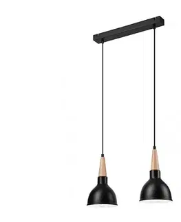 Svietidlá  Luster na lanku FRANCESCA 2xE27/60W/230V čierna LM-2.106 BLACK