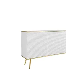 Komody ArtPS Komoda BIJOU K-160 MDF | biela / zlaté nohy