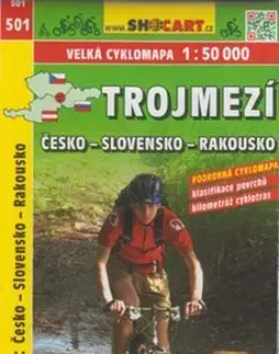 Voda, lyže, cyklo Trojmezí Česko - Slovensko - Rakousko cyklomapa 1 : 50 000