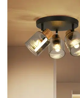 Svietidlá BRILAGI - Bodové svietidlo HYGGE 3xE14/15W/230V čierna/dymová BRI442