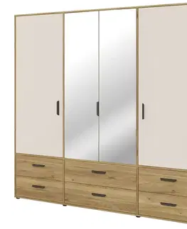 Šatníkové skrine Skriňa Mokkaro  Moks846-M802  2d2lud6sz Piesok/Dub Mauvella