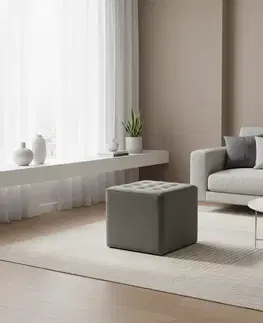 Klasické kreslá a kreslá ušiak Signal Taburetka LORI VELVET | sivá