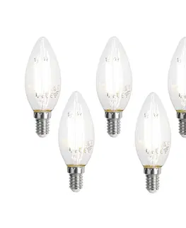 LED osvetlenie Sada 5 inteligentných LED žiaroviek E14 C35 číra 4,2 W 470 lm 2700 – 6500 K