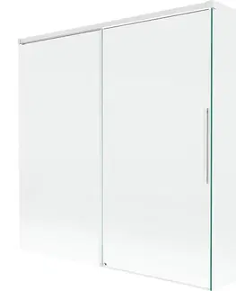 Sprchové dvere MEXEN/S - Rox L vaňová zástena 2-krídlová posuvná 160 + 75 x 150, transparent, biela 8C9L-160-075-20-00