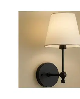 Svietidlá  Nástenná lampa ASPARAGUS 1xE27/40W/230V čierna/krémová 751ARL1154